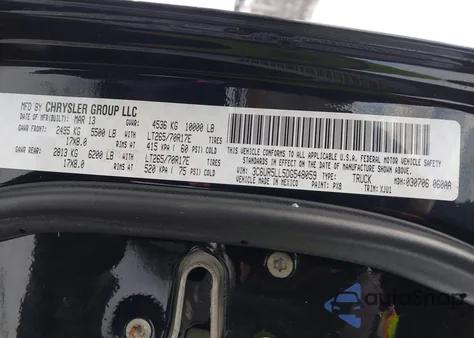 2013 Ram 2500 Laramie Longhorn from USA, damaged, VIN 3C6UR5LL5DG548059